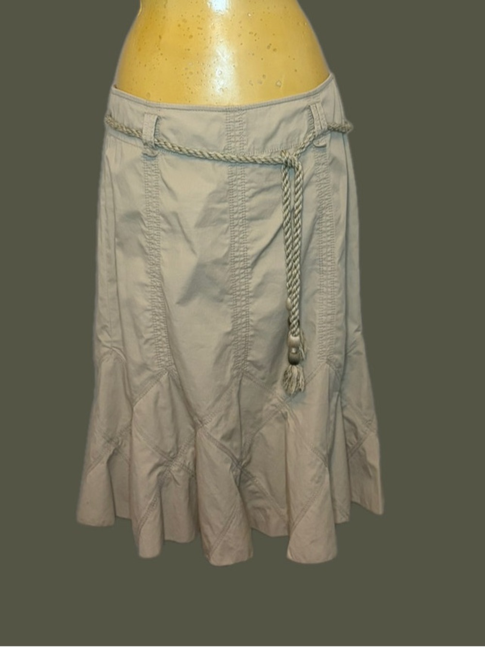 📔Y2K Beige Utility Midi Skirt📔